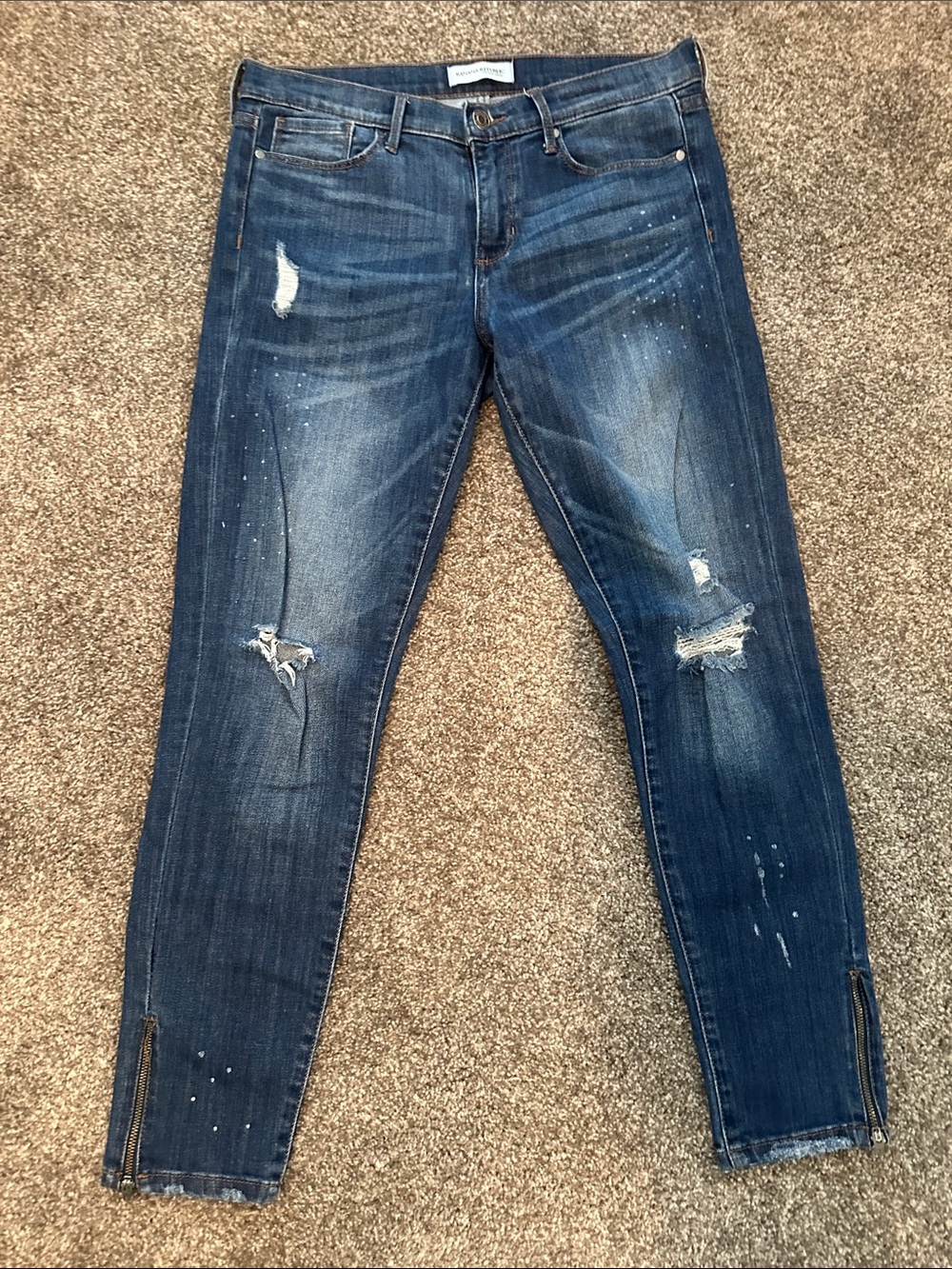 Banana Republic Dark Blue Skinny Jeans with Contrast Stitching